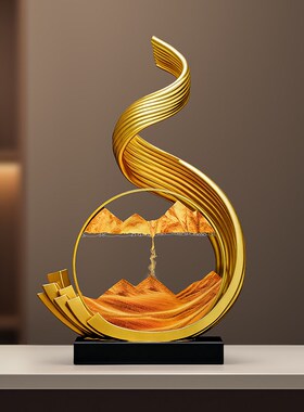 风生水起流沙画 画酒柜装饰品摆件C轻奢高档客厅电视柜办公室乔迁