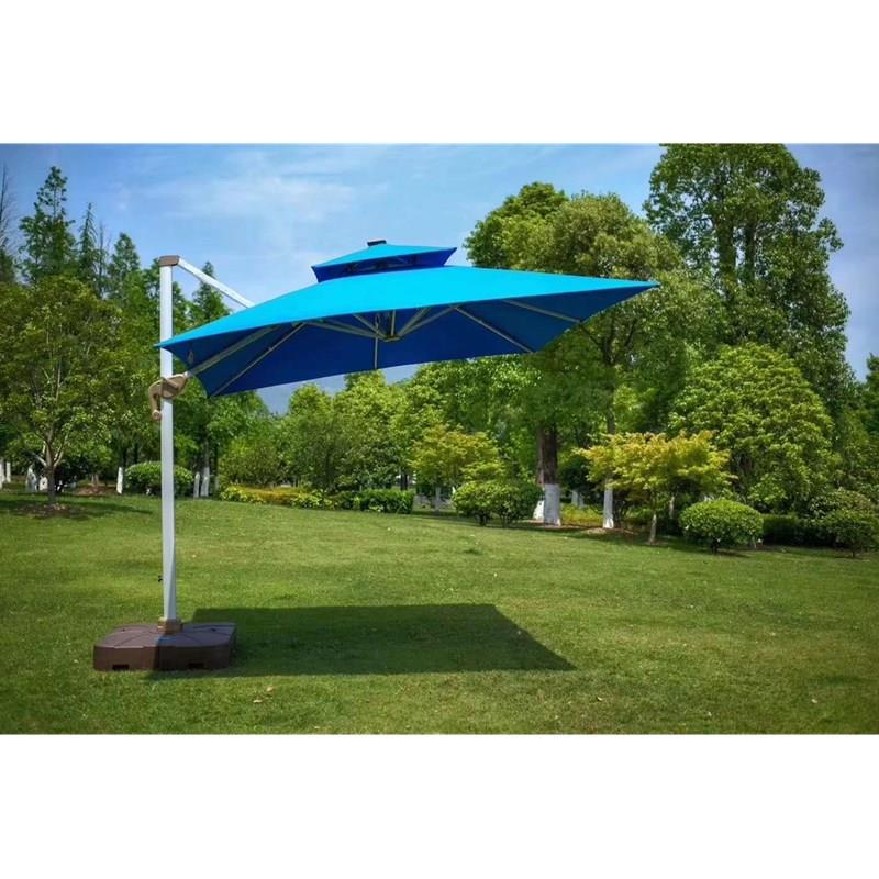 工厂户外威尼斯方形庭院伞珍珠白甜品店奶茶店露天双顶罗马伞