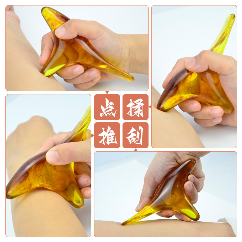 特大号蜜蜡树脂三角雀脚底腿部穴位按摩器足疗按摩椎拨筋棒点穴棒