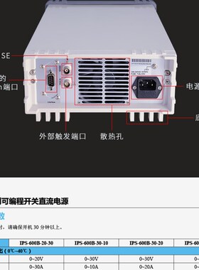 艾维泰科可编程可调直流稳压电源IPS-600B-20-30/600B900B系列