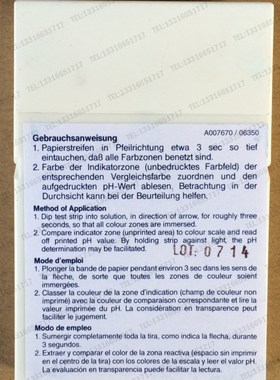 90415 PH=3.8-5.5 德国 MN 电镀 PH 精密 试纸  1盒200条 酸碱度