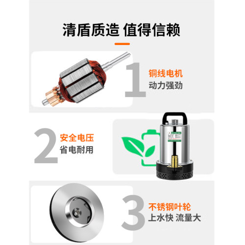 家用直流潜水泵12V24V农用抽水泵48V60V高扬程电瓶小型灌溉抽水机