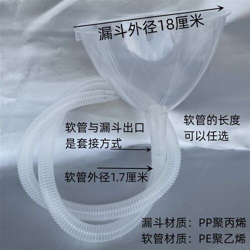 18厘米塑料漏斗 配长管 加长导流管塑料汽油燃油液体加油家用实验