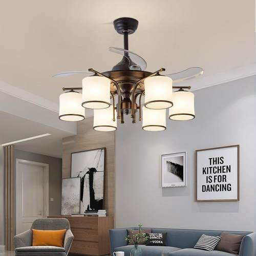 美扇式灯时尚客厅灯隐形风142灯餐厅灯具现代简吊扇灯欧式约吊卧