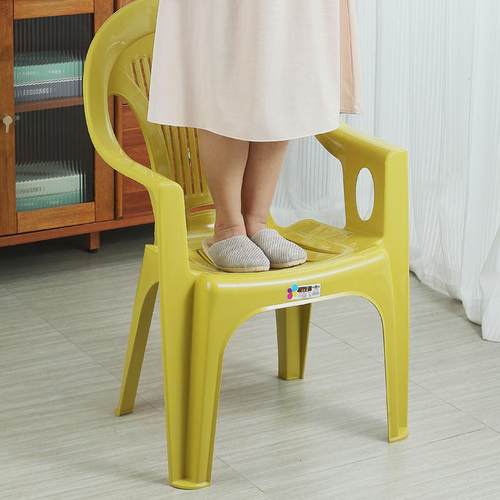 加靠背厚塑料椅家用扶手椅户外凳大24-1288排档餐桌椅夜子宵椅可