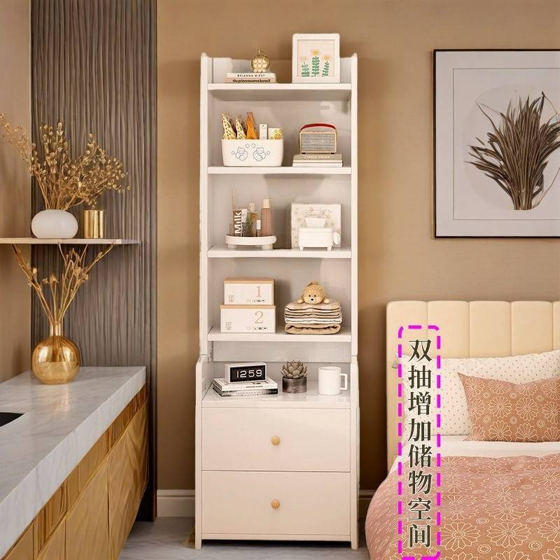 yhu书架置物架落地建议家用多层客厅柜子储物柜窄缝小书柜靠墙边