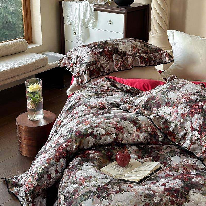 莫奈法式复古花卉10支长0绒棉8贡缎全棉四ydwm件套被纯棉套床单1.,床上用品,床品套件/四件套/多件套,淘宝优惠券,粉丝福利购,淘宝优惠卷