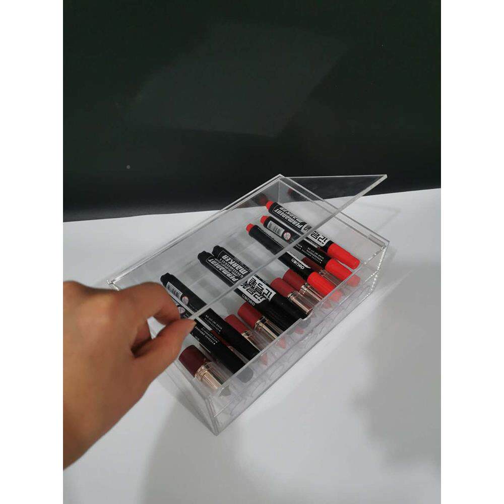 HE学CHENHC8812G亚克力收纳生笔收纳可叠亚克力掀盖二屉层式抽放/