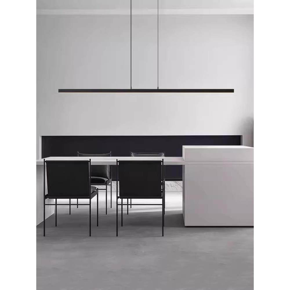 长设吊计师餐厅灯简141约现代红一字条餐桌吧台灯极简网前台办公