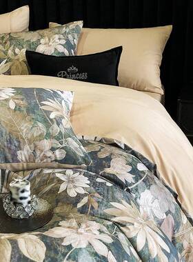 轻高支磨长绒棉纯棉毛床上四件被套秋AL101115冬新款加厚全棉床奢