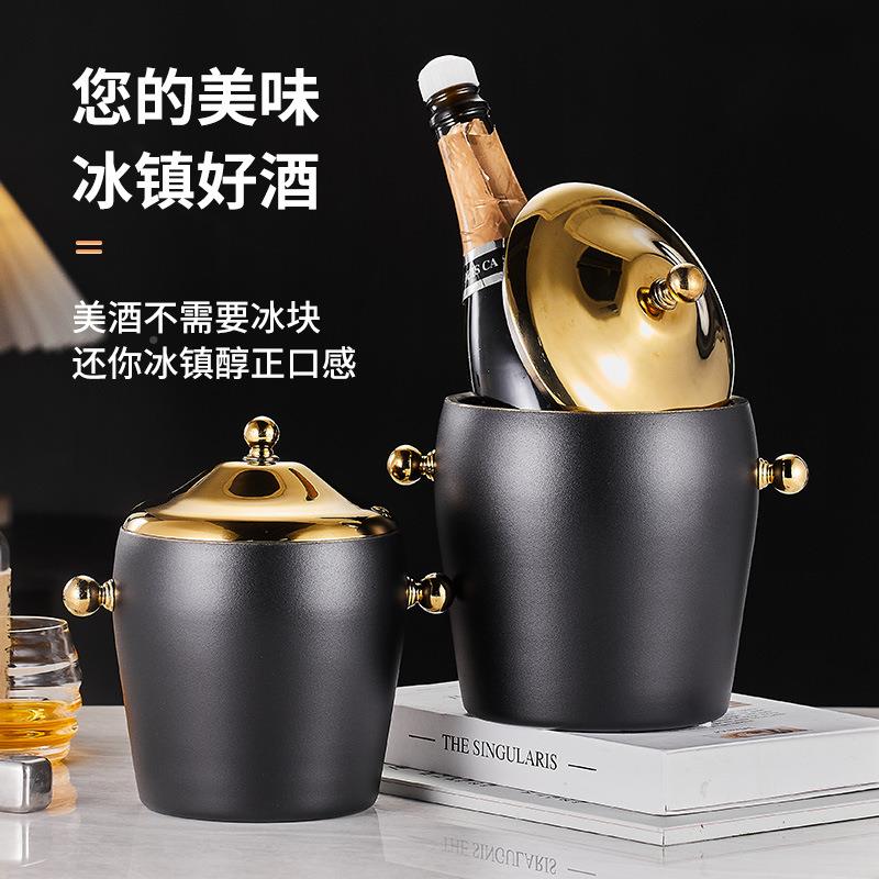 双层锈钢冰桶商用酒吧ktv香桶冰桶B-121块储存放扎不啤槟酒饮料冰