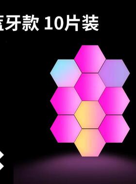 电灯竞房氛围灯房间拼接桌造44244型电脑面拾音rgb窝量子墙壁装饰