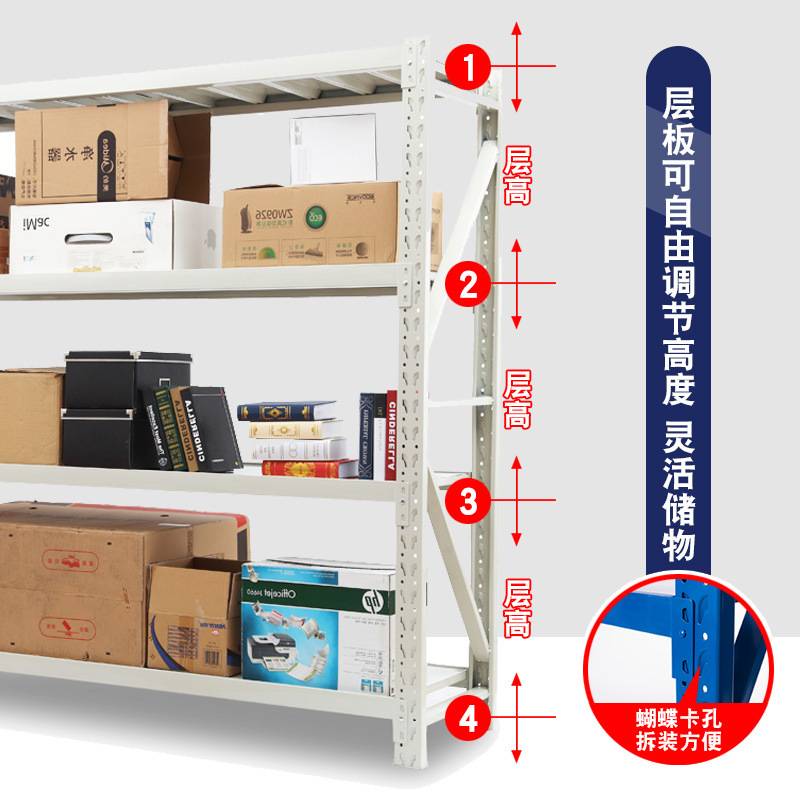 仓储货架超市阳台储藏室层板储物展示置物架落地多层仓库房铁架子