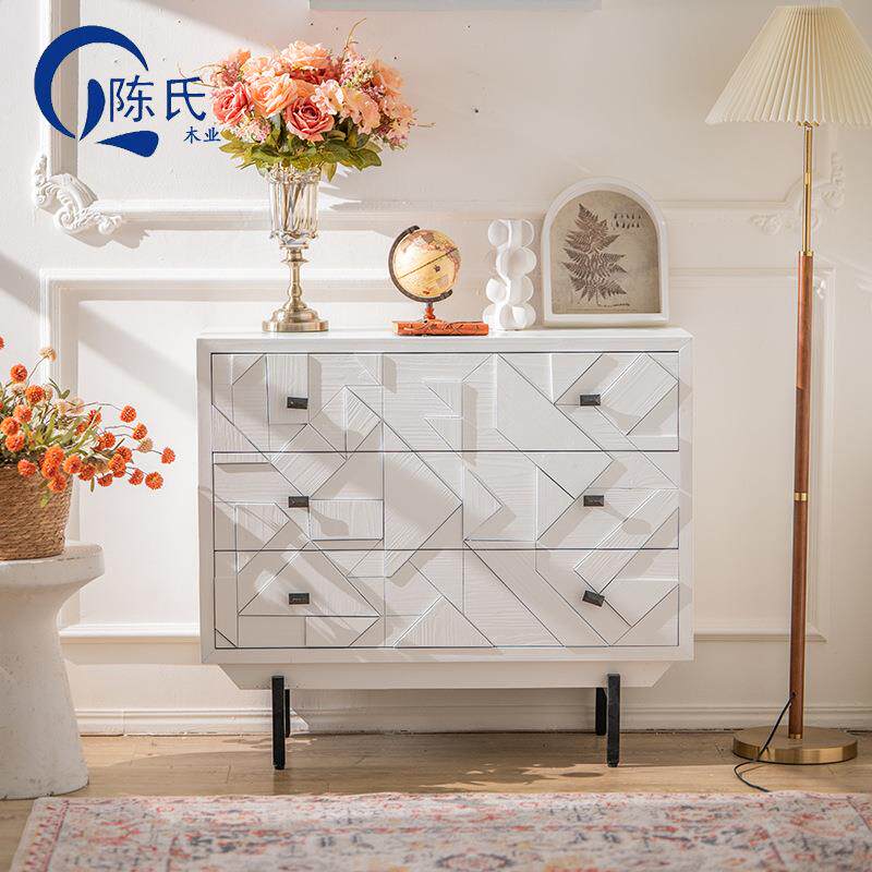 轻玄关柜法式酒柜柜现代简奢约入置物边柜门厅隔断A2911户餐边样