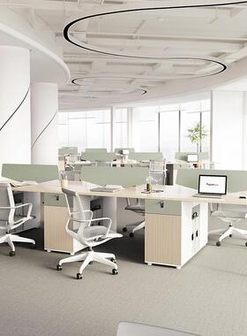 包装自RRP由组合4位安办公人桌员工屏位单人板式办公室风办公桌椅