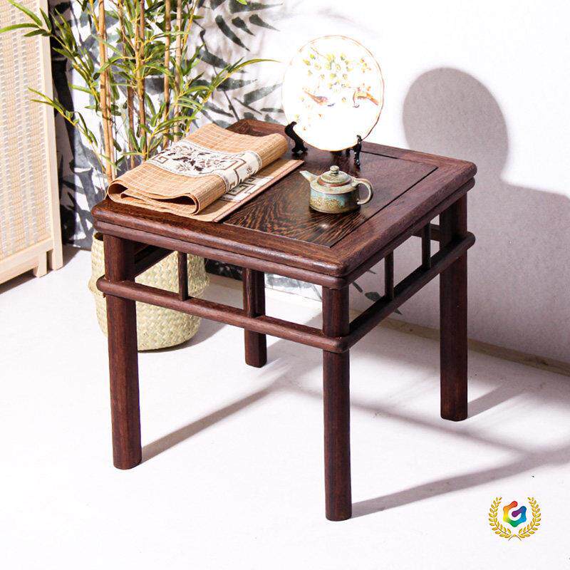 鸡翅木原木茶几餐桌抽屉收纳饭桌饭桌客厅沙发边桌中式小方桌