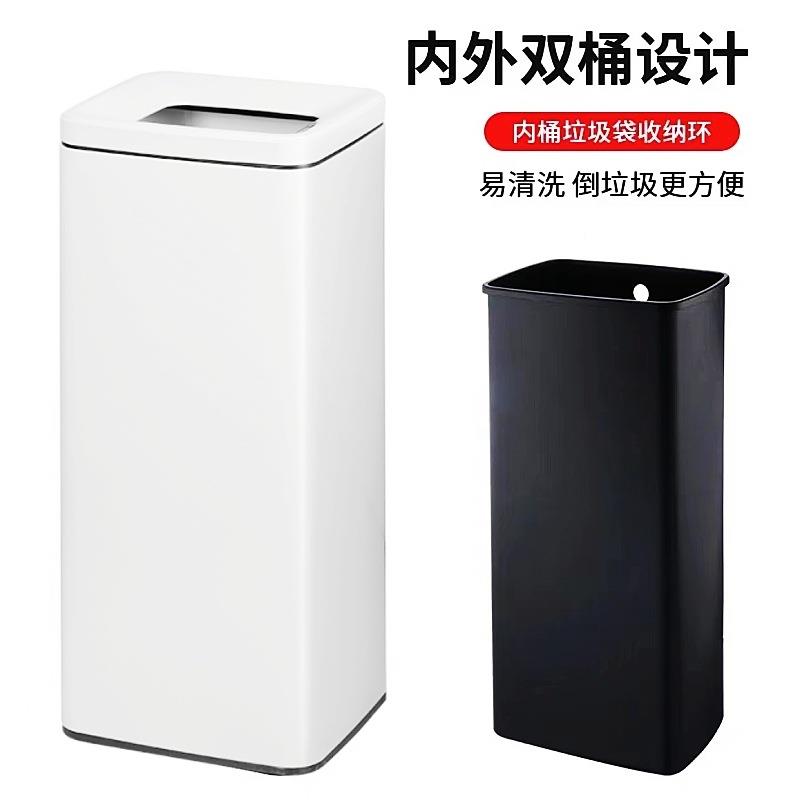 不锈F97JT67H钢擦手用纸垃圾桶大号量商无盖酒高公共厕所店卫生间