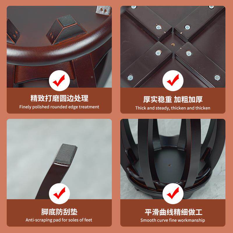 古筝实木凳子结圆凳式鼓凳中餐桌凳多种款式茶几小矮凳实用耐鼓凳