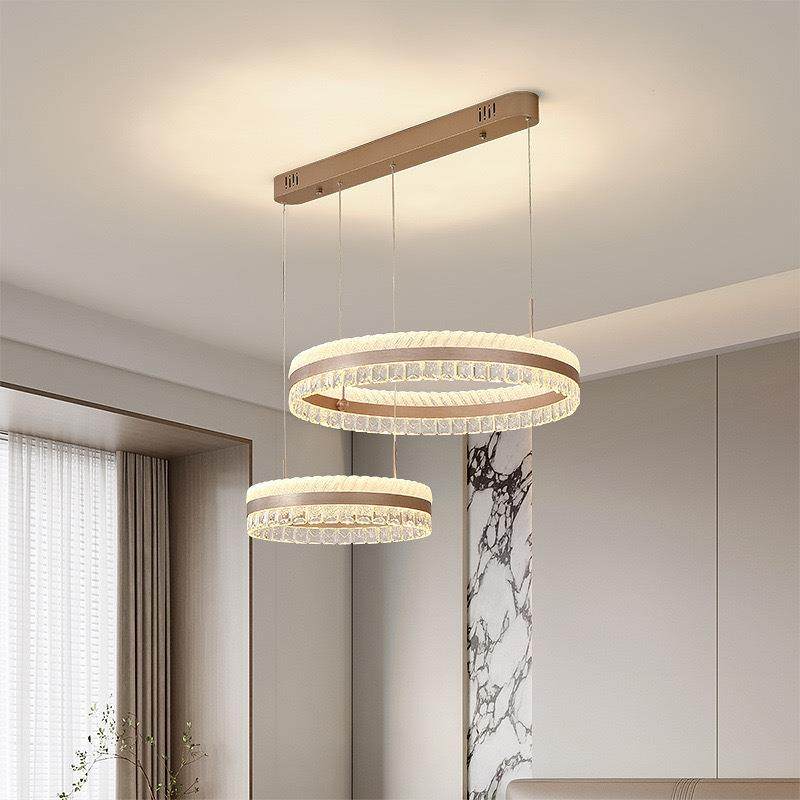 轻87晶厅灯大气圈圈圆形大厅现代简约卧室餐厅中水山灯具吊客灯,家装灯饰光源,智能吊灯,淘宝优惠券,粉丝福利购,淘宝优惠卷