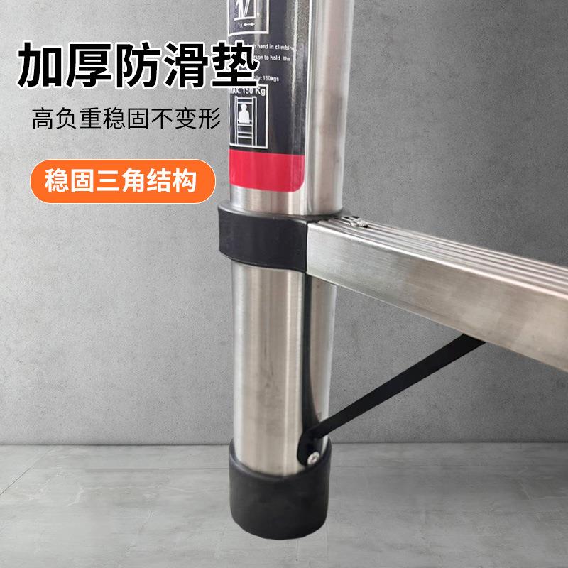 车伸缩不钢折叠梯子收缩节节升高梯载便携不锈钢直式直梯工程梯家