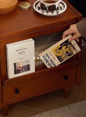 中古实木床头CWP小储型简卧室抽屉收纳柜日式柜物床尾易超窄边柜