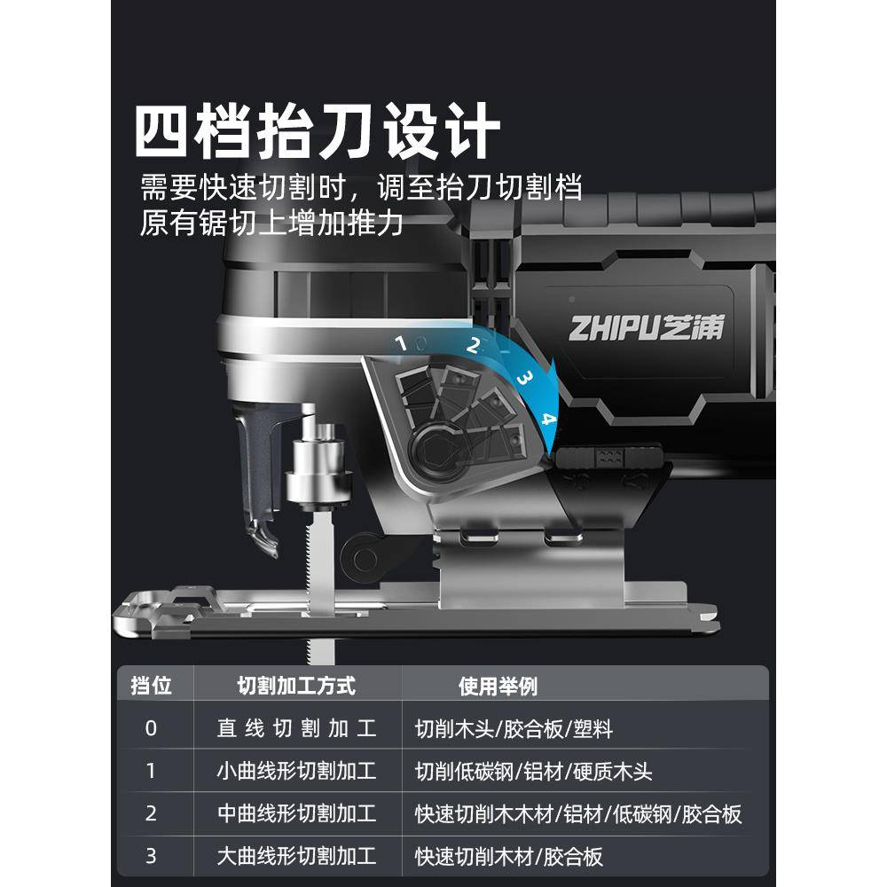 德切国浦NHG电动曲线锯芝木工多功能电锯家用手持木锯板线锯小型