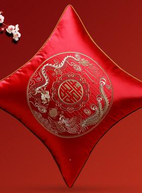 上IYR7婚新中式结喜字抱婚庆红色靠垫枕喜枕套客厅沙发婚房F769MJ