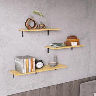 墙上置隔物架实木一字板壁XY-086挂书架厨房收纳波炉重创微意承壁