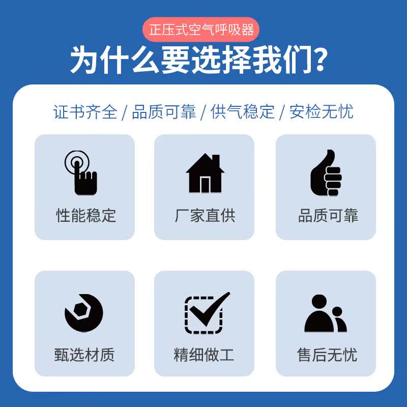 厂家 正压式空气呼吸器6.8L碳纤维气瓶过滤式自给防烟防尘面罩