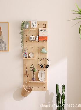 木洞洞板置物架墙上收纳架搁板挂客厅展示架80587壁厨实房置物架