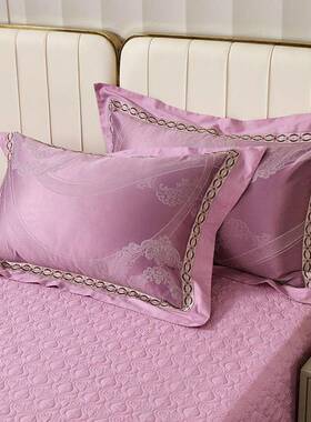 高GLI端欧奢风贡缎提花枕套轻对装结婚庆式一大红色枕头套单人枕