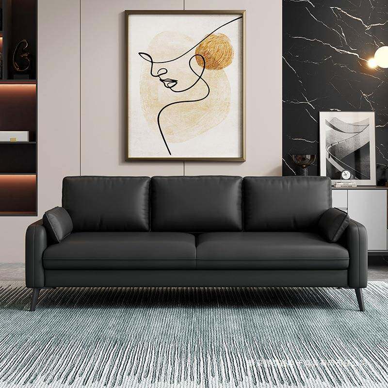 见详情极简办公沙发发商务接待现代简约皮型会客洽谈沙办小公室沙