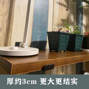 2实木隔板I墙上复置物架阳台木板木悬空一字古板承重强悬架挂实墙