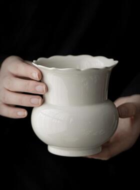 宜水室茶话草木灰陶茶洗茶渣缸cmh-hkjs手工家用瓷大容量盂建水茶