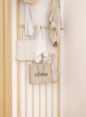 转角衣帽架木落地墙角壁墙挂衣架靠上挂包折叠实省空间简约CWM置