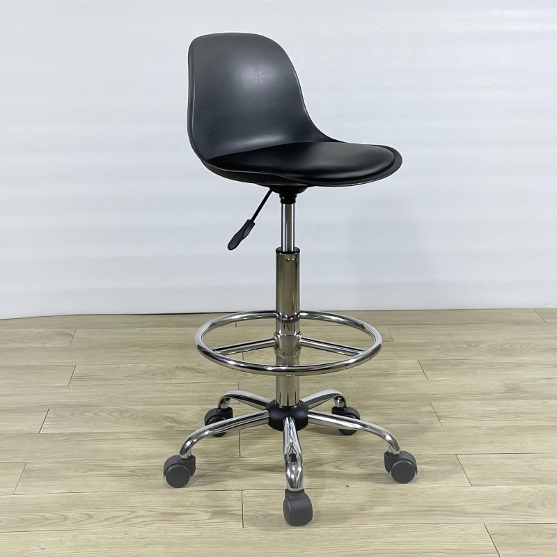 吧台高脚凳简约酒吧凳靠背滑轮椅前E台收银高凳刹车轮工作椅升降