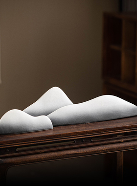 白瓷假山a小摆件创意微景观造景陶瓷客厅玄关中式装饰品摆设