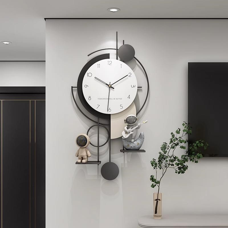 德国钟表挂钟客厅简约现代家用时尚大H气新款创意网红挂墙时钟静