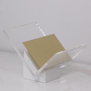 现代约大552理石克力V型书售架书亚档书简报夹摆件样板房楼处