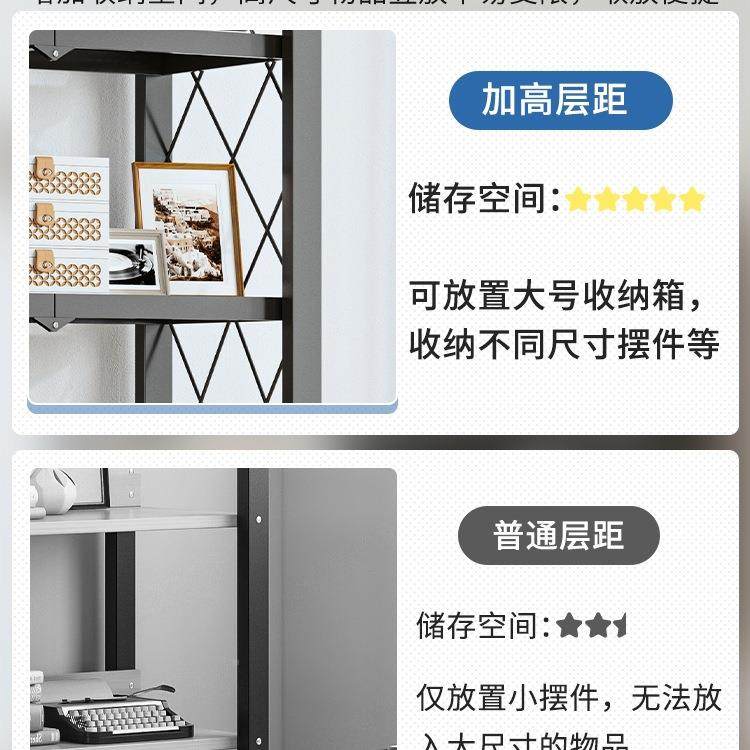 免安书架儿童简易落地动装纳客厅铁艺小移型书柜家用FVT收折叠置