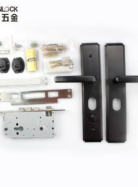 黑色户防盗对门锁超套C级锁芯开门入门锁 家用防盗面RXL-02-0板大