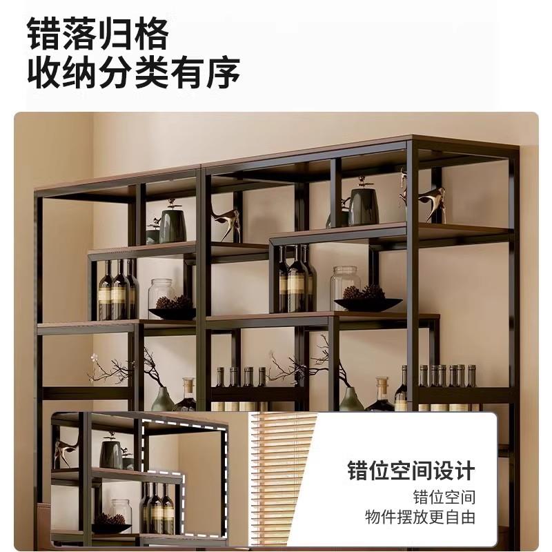 酒柜靠墙客展示柜商用酒架木色物钢木货架实LMDjg1012025新款储柜新中厅式