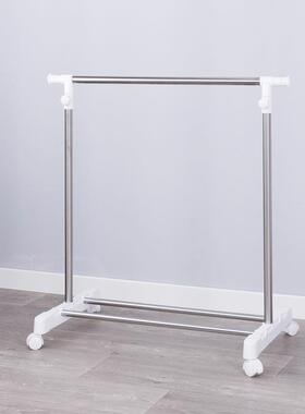 ?内F755J5H9晾衣架落地 单杆 式锈钢室简易杆不小折叠卧室挂晒家