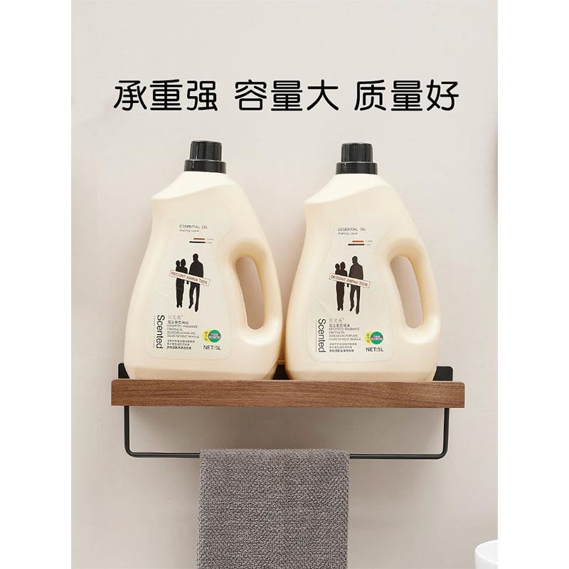 胡厕桃木浴室洗手台木墙置物架所卫生实间洗手间免打MLW孔上洗漱