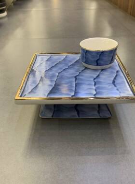 日身式怀石料理餐具板寿司GVR盘高盘脚寿司刺拼前炸物盘