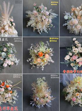 新款槟系装列路引排排花婚庆绢花婚礼摆件花饰挂花桌花加WBW高香