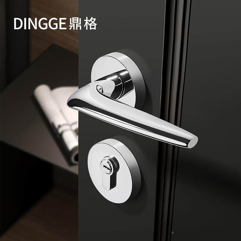 全铜木黑灰室内轻奢分体简约卧色DG-366室静音门房美式把手门锁厂