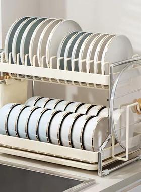 不锈钢碗架碗厨房置物架功能放碗筷盘水架AXQ子碗碟多沥收纳盒架