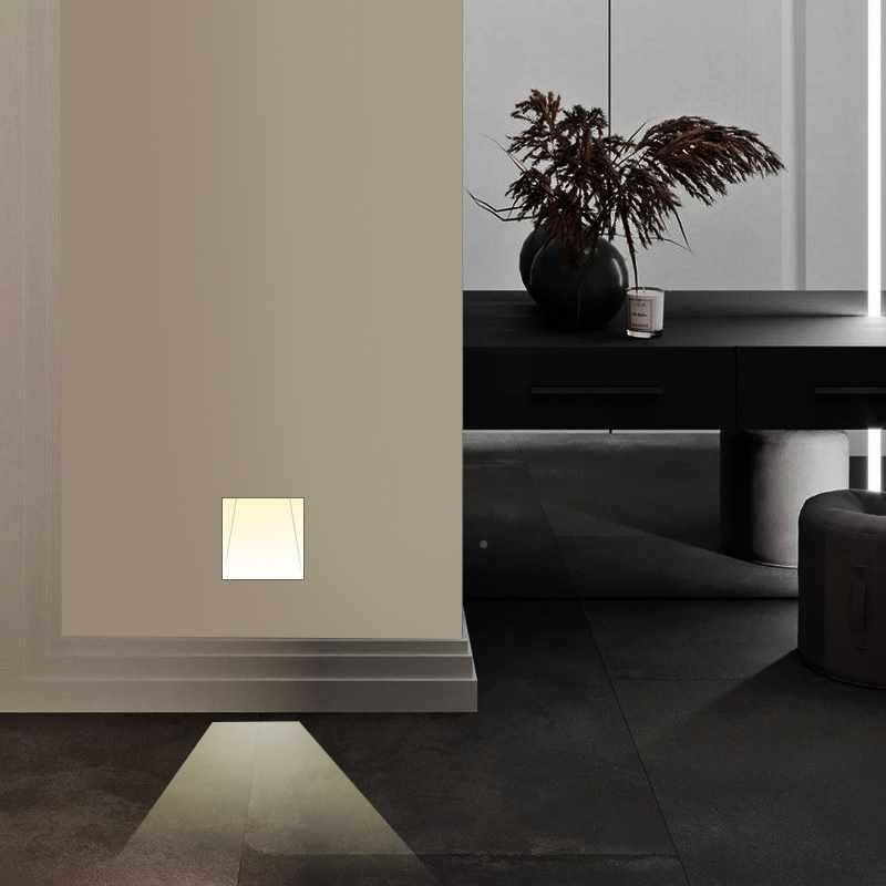 ?无边框 嵌入式L应E人SQR体感地脚灯智能墙D角台阶酒店踏步楼过梯