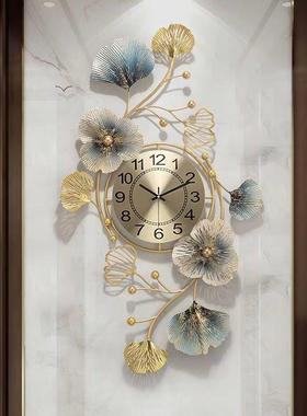 新中式钟时尚创意挂客家用装饰轻奢大气艺墙术RZ7BG3cp厅挂钟客厅